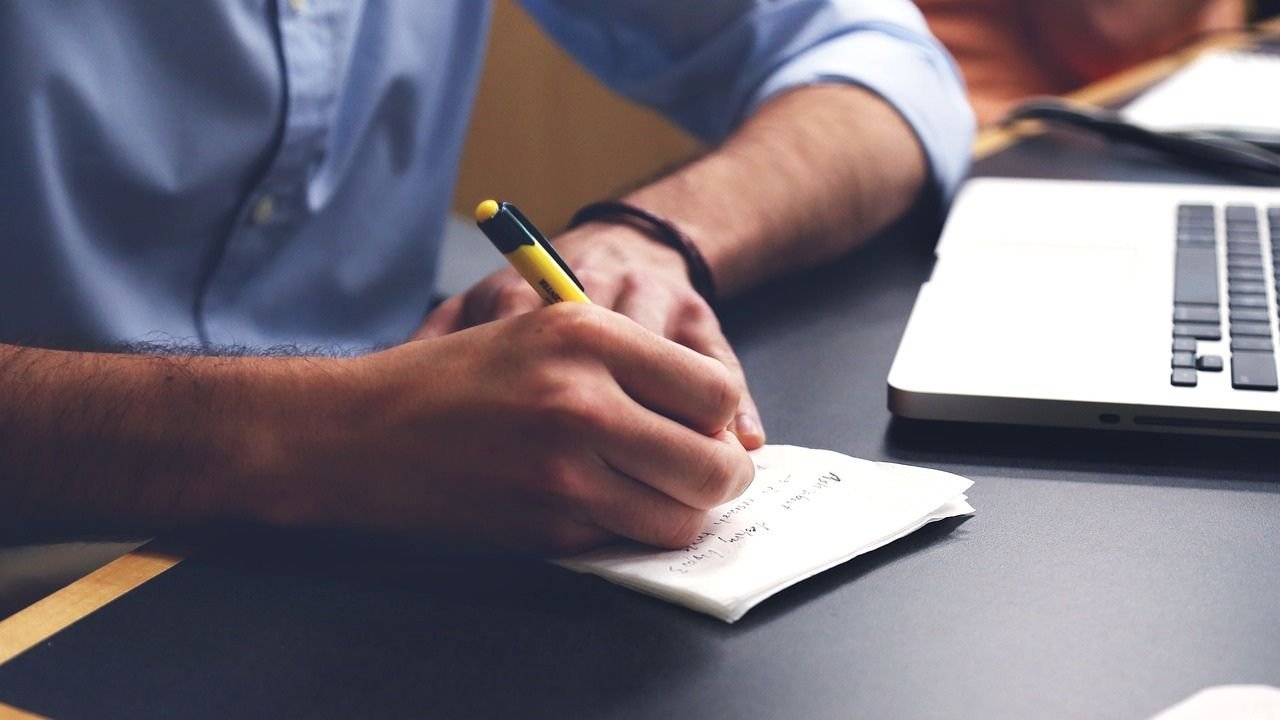 A student writing a exam