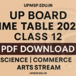 UP Board Time Table 2026 Class 12 PDF Download