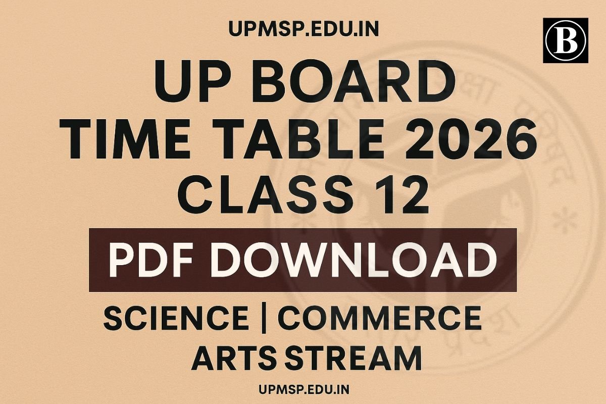 UP Board Time Table 2026 Class 12 PDF Download